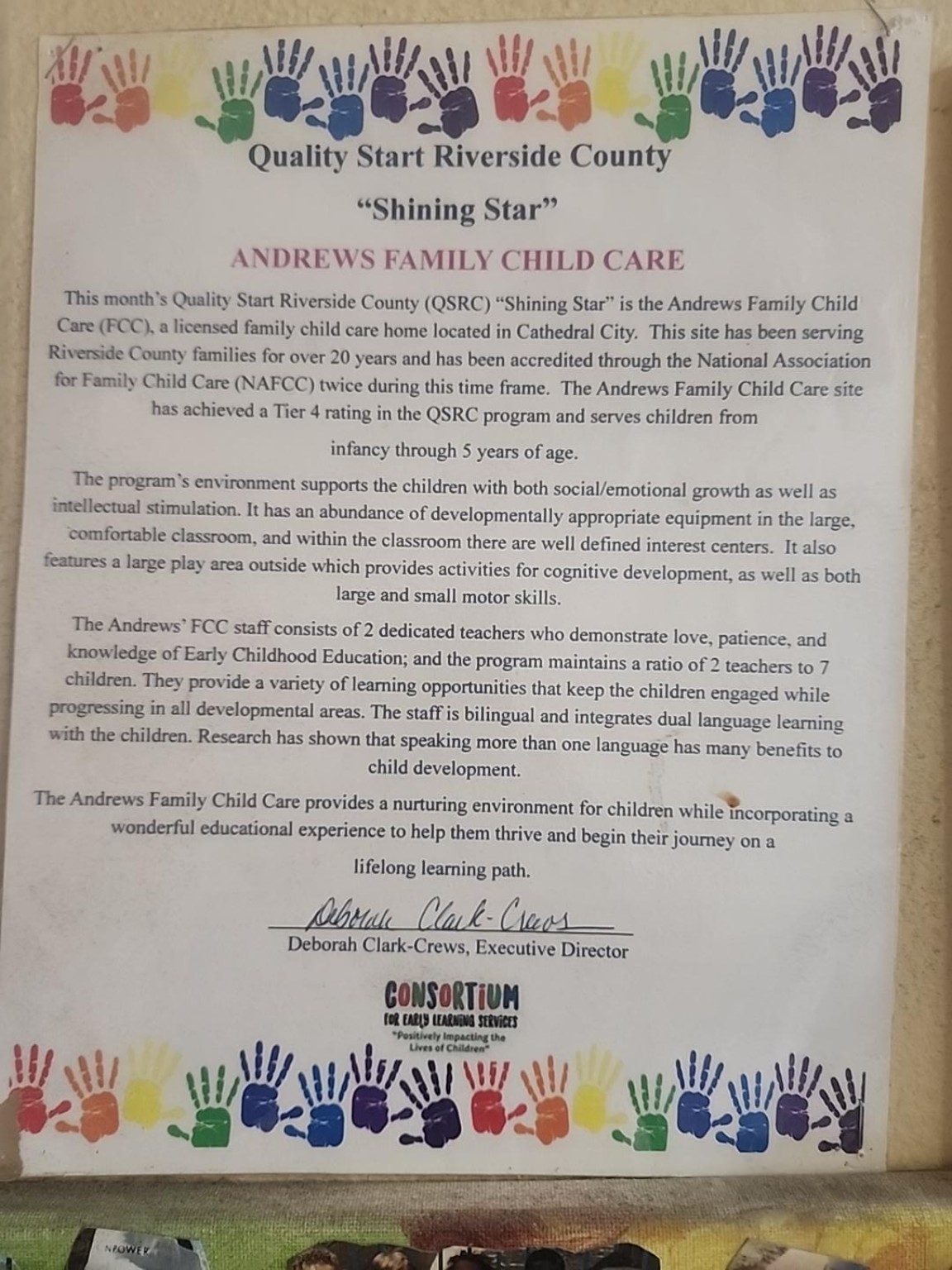 Quality Start Riverside County Shining Star recognition